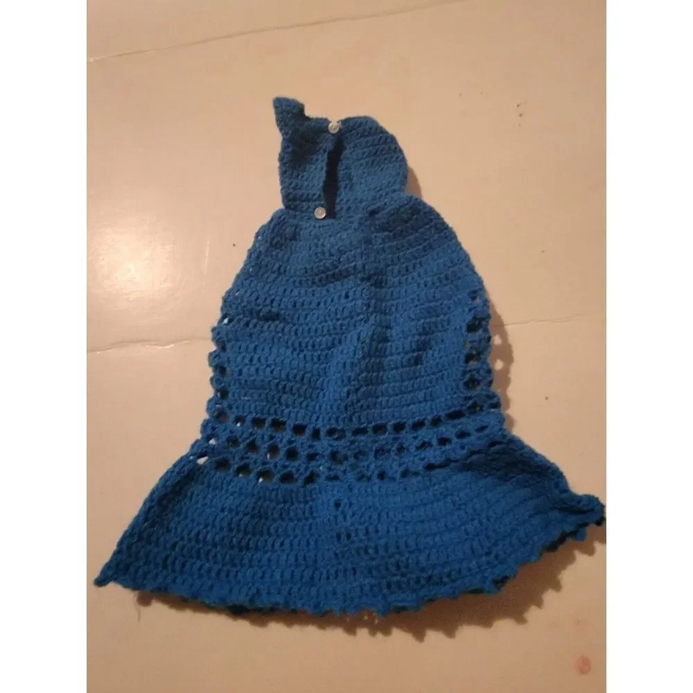 Vintage Barbie Ken Skipper Doll Accessory Clothing Blue Knit Dress VTG